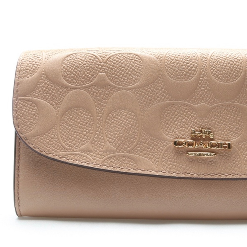 Coach Soft Wallet In Signature Leather in Nude/Pink - NWT